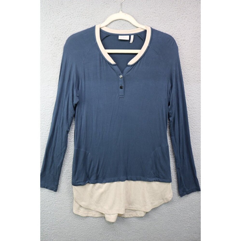 LOGO by Lori Goldstein Long Sleeve Tunic Top-Size Small-Pockets-Lagenlook-BOHO